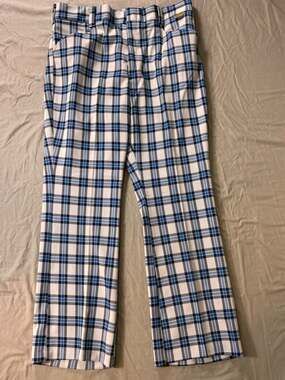 70's Wrangler Plaid Flare Bell Bottom Pants Men's Size 38 x 31 USA Made